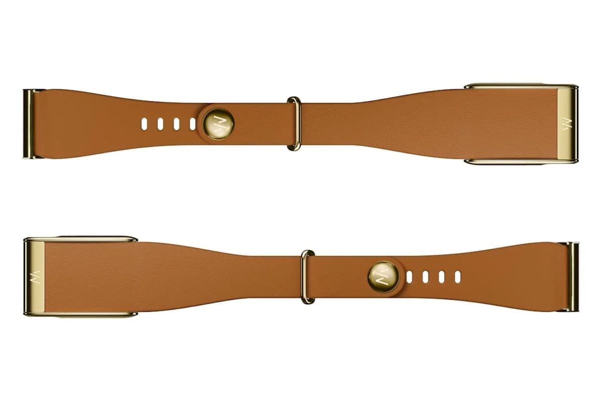 Whoop MG LeatherLuxe Tapered Band | Camel & Gold | S/M