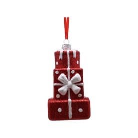 Stacked Glitter Presents Tree Decoration