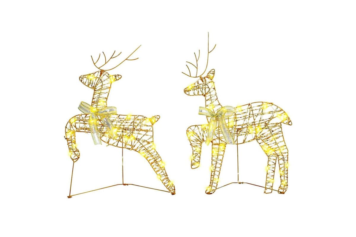 Vidaxl Led Reindeers With 40 Leds 2 Pcs Warm White Pet