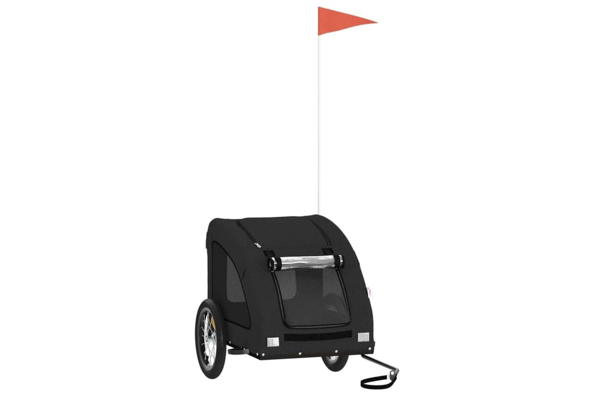 Vidaxl Pet Bike Trailer Black Oxford Fabric And Iron