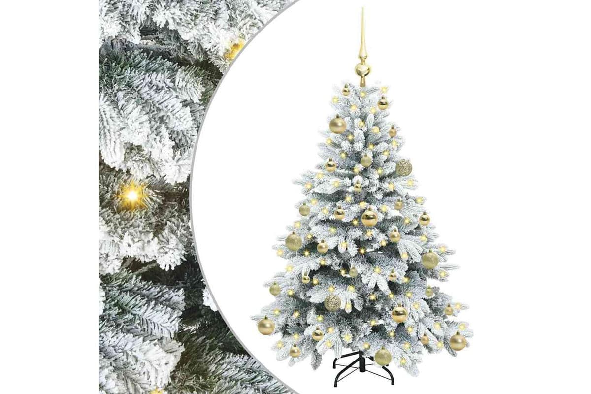 Vidaxl Artificial Christmas Tree With 150 Leds Green 120 Cm Pe And Pvc