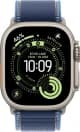 Apple Watch Ultra 3 GPS + Cellular 49mm Natural Titanium Case with Blue/Bright Blue Trail Loop - S/M | MEWR4DH/A