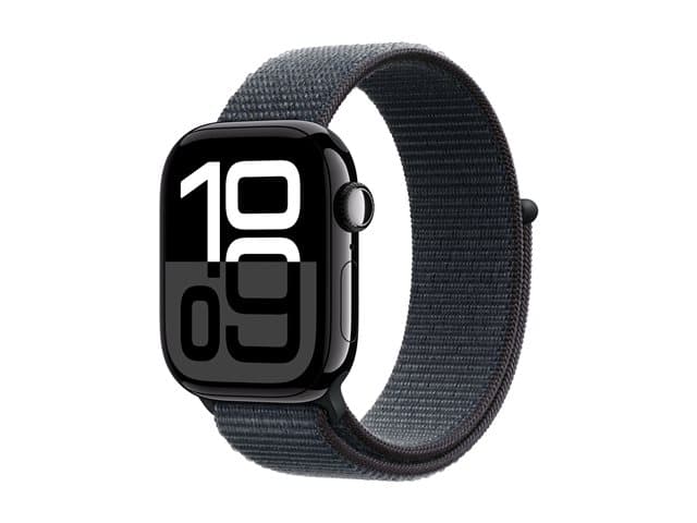 APPLE - Watch Series 10 (GPS + Cellular) - jet black aluminium - smart watch with sport loop - ink - 64 GB