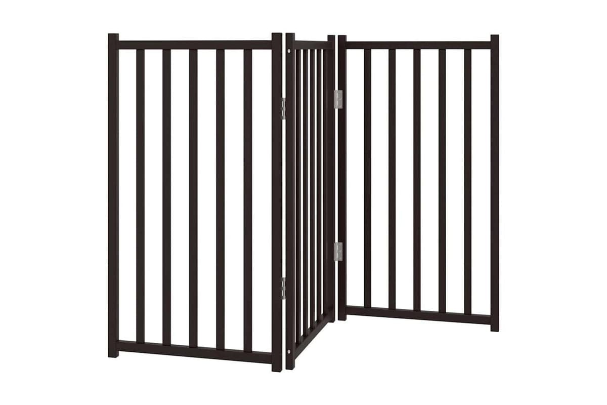 Vidaxl Dog Gate Foldable 3 Panels Black 150 Cm Solid Wood Fir