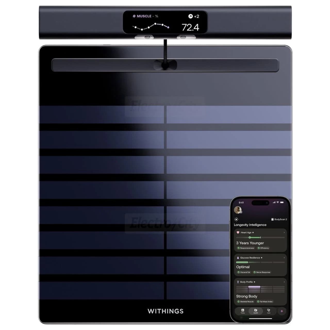 Withings BodyScan 2 Smart Health Station with 6-Lead ECG and Body Composition Analysis | Black