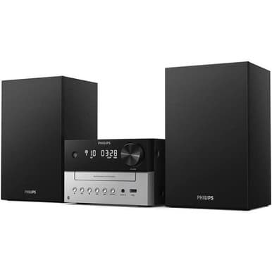 Philips TAM3205/12 Micro Music System with Bluetooth (Hifi System, FM Radio, USB, CD, MP3-CD, USB Port for Charging, 18 W, Bass-Reflex Loudspeakers, Digital Sound Control) ds