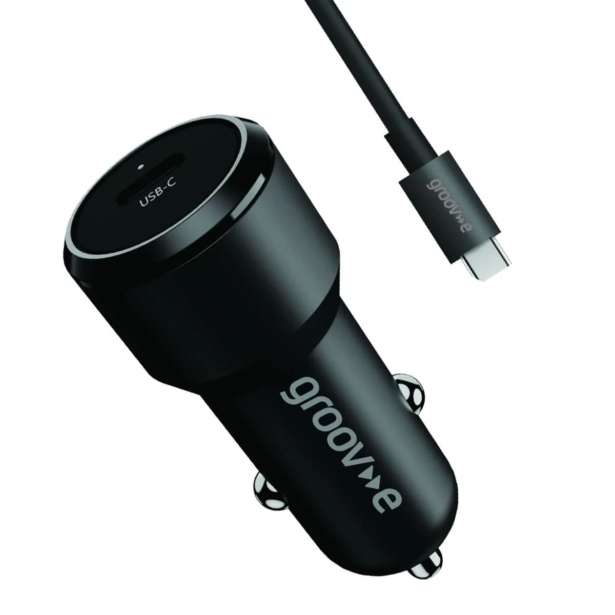 Groov-e 30W USB-C Car Charger with 1m USB-C Cable Black | GVMA125BK