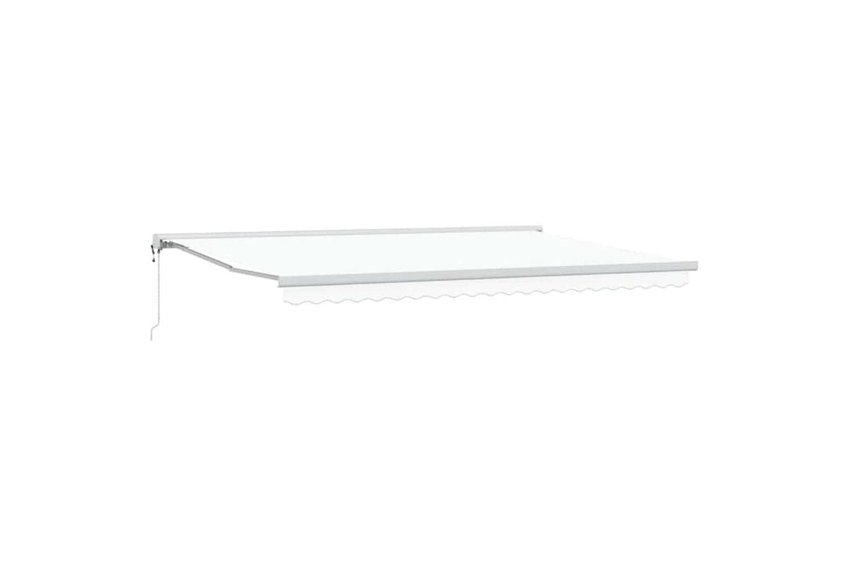 Vidaxl Retractable Awning Manual White 500 X 300 Cm Fabric Metal