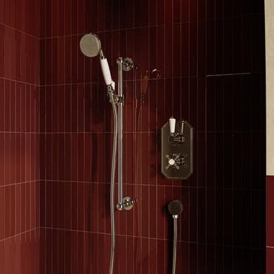 Chrome 1 Outlet Thermostatic Mixer Shower Set with Hand Shower - Cambridge