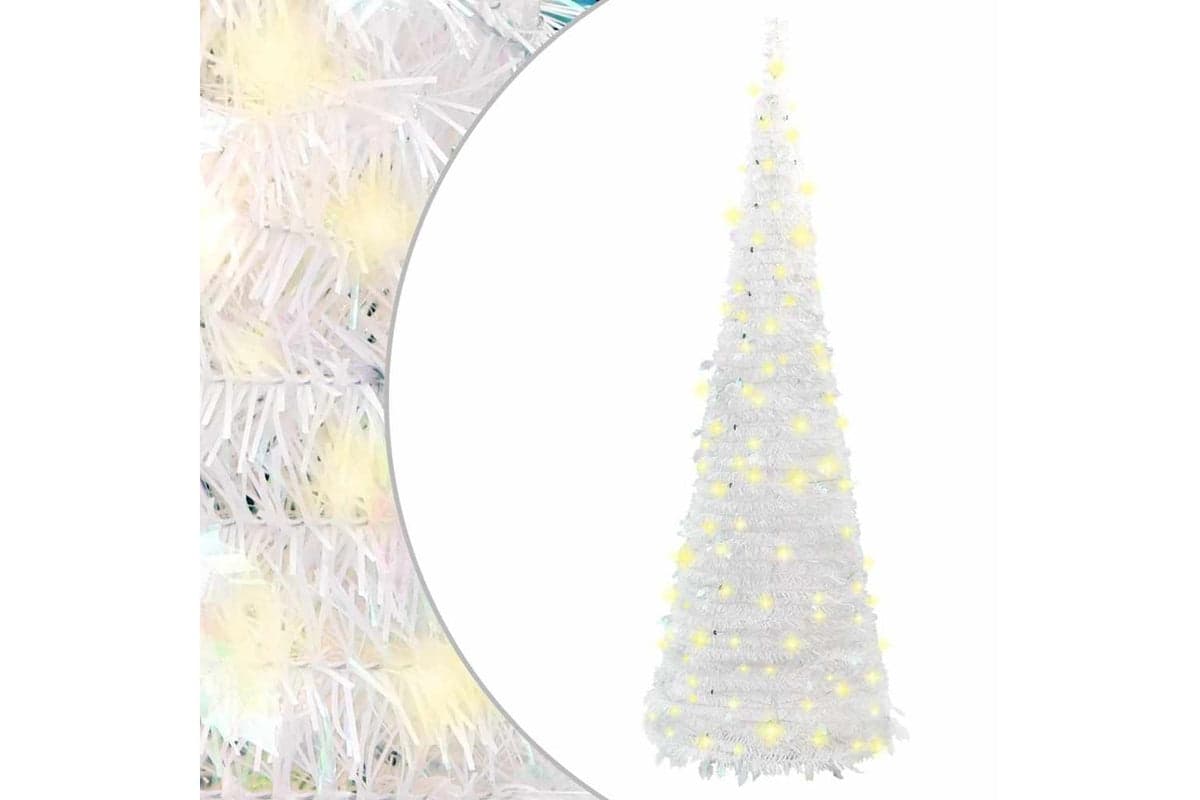 Vidaxl Artificial Christmas Tree Pop-up 50 Leds White 120 Cm