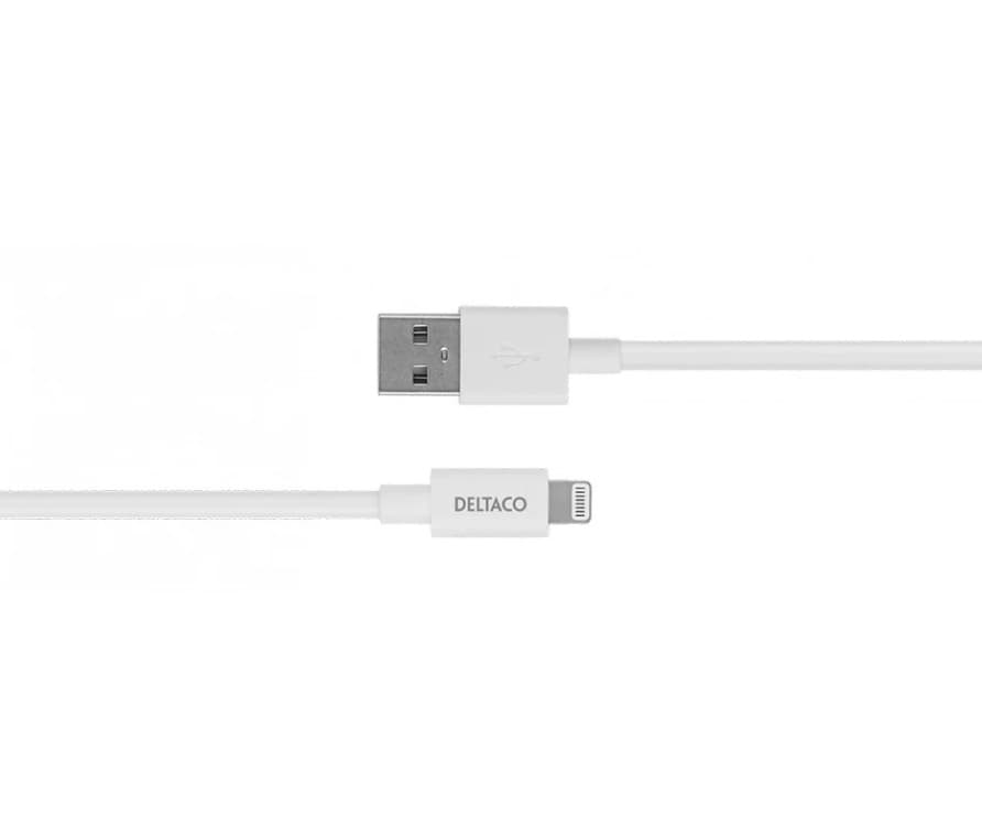 Deltaco 2M Apple USB-A To Lightning Cable - White | IPLH402