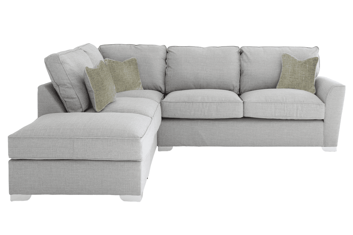 Fantasia Corner Sofa | Formal Back | Fabric | Grey