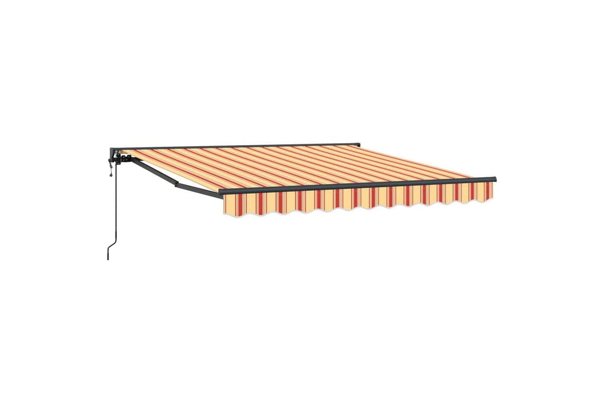 Vidaxl Retractable Awning Yellow And Orange 350x250 Cm Fabric
