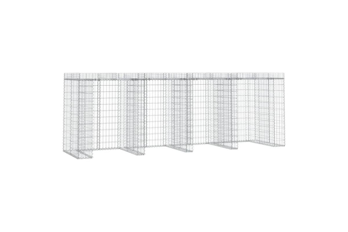Vidaxl 151338 Gabion Wall For Garbage Bin 350x91x120 Cm Galvanised Iron