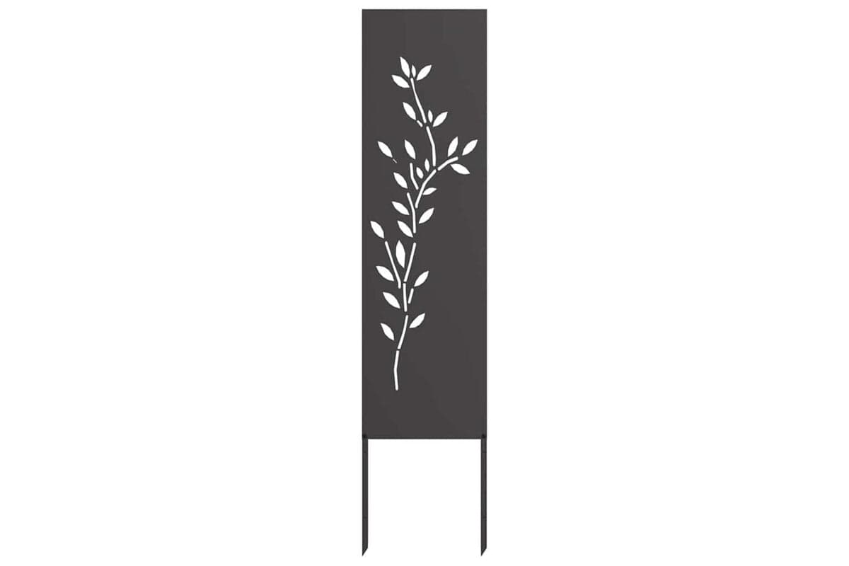 Garden Privacy Screen Black 32 X140cm Cold-rolled Steel
