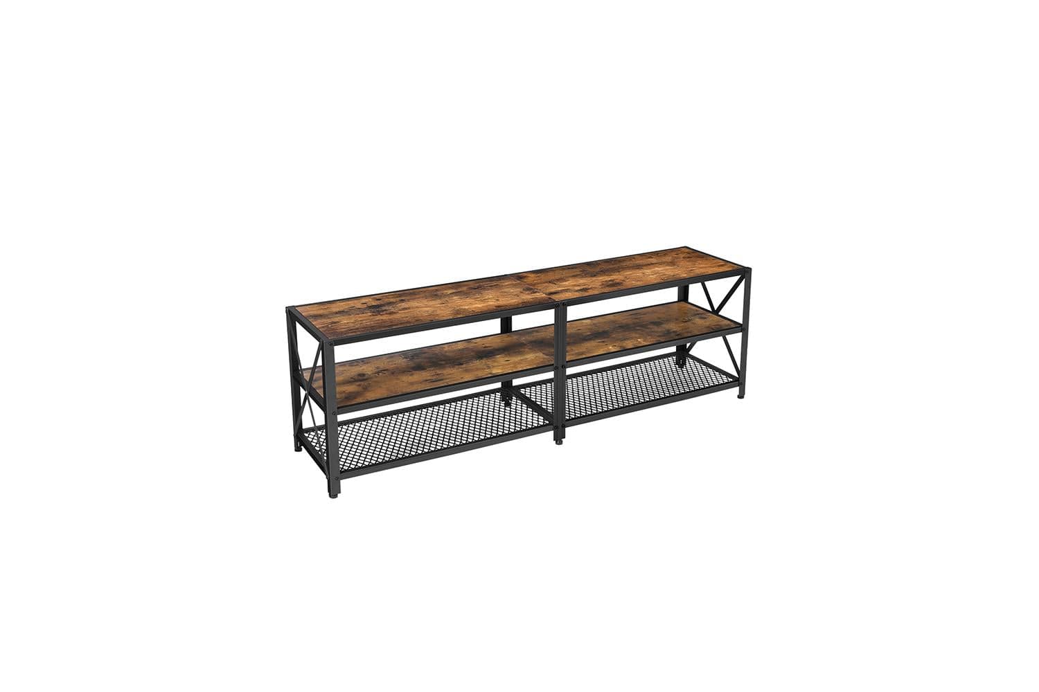 Vasagle Bryce Industrial TV Stand Entertainment Center | Rustic Brown