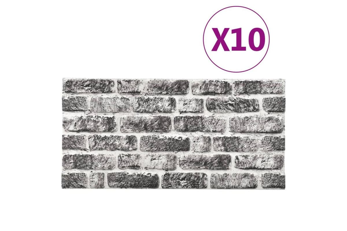 Vidaxl 332925 3d Wall Panels With Dark Grey Brick Design 10 Pcs Eps