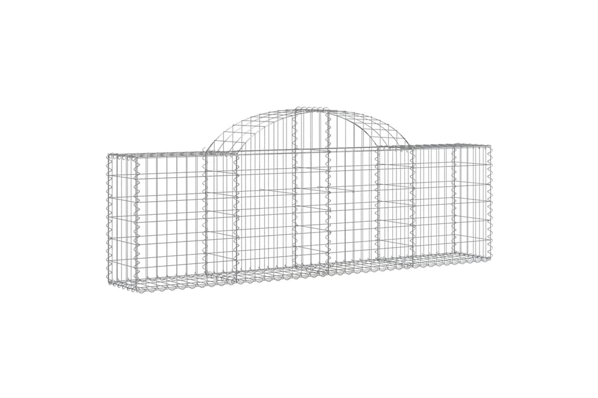 vidaXL 153483 Arched Gabion Basket 200x30x60/80cm Galvanised Iron