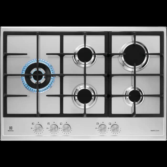 Electrolux KGS75662SX 75cm Wide Stainless Steel Gas Hob with 5 Burners – Stainless Steel