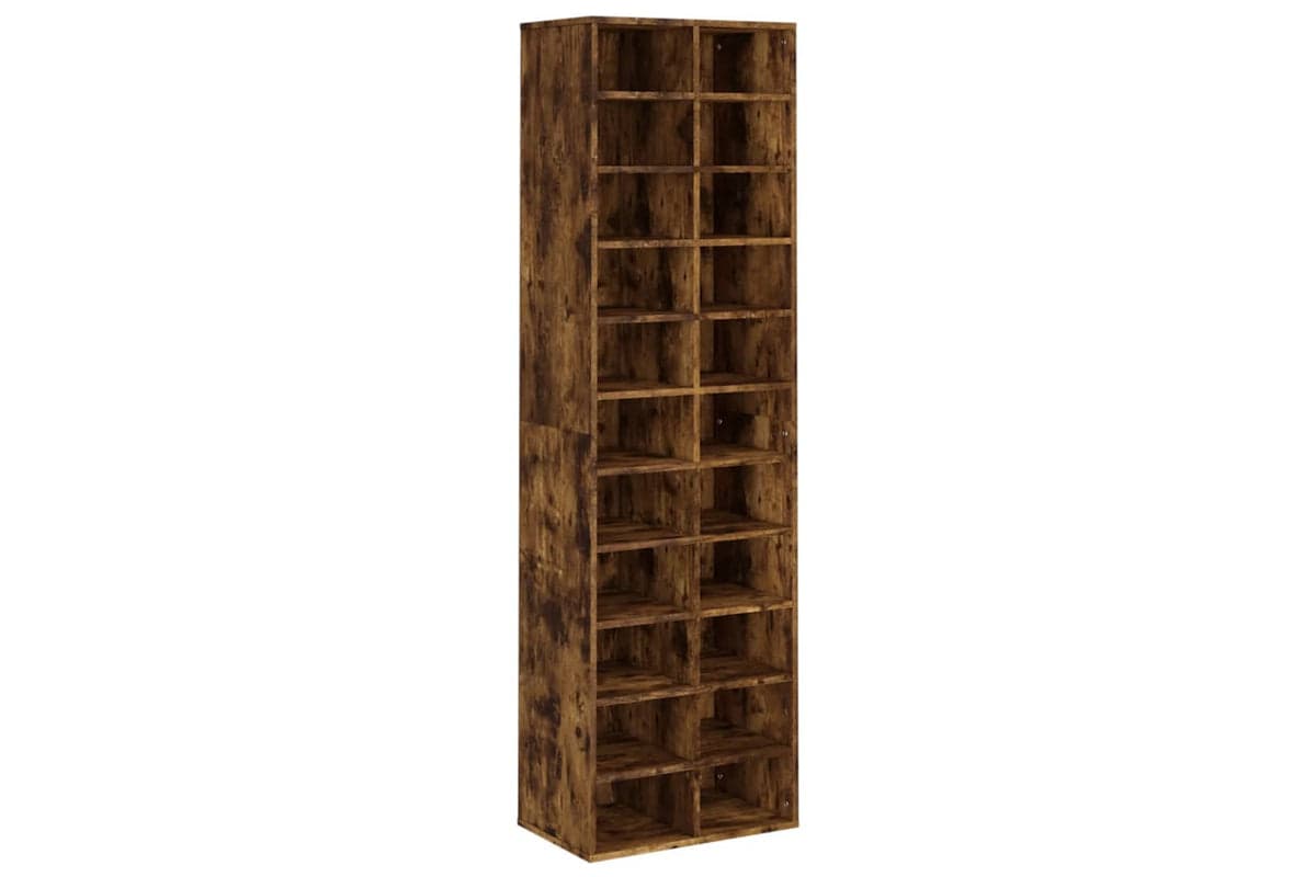 vidaXL 815300 Shoe Cabinet Smoked Oak 54x34x183cm Engineered Wood