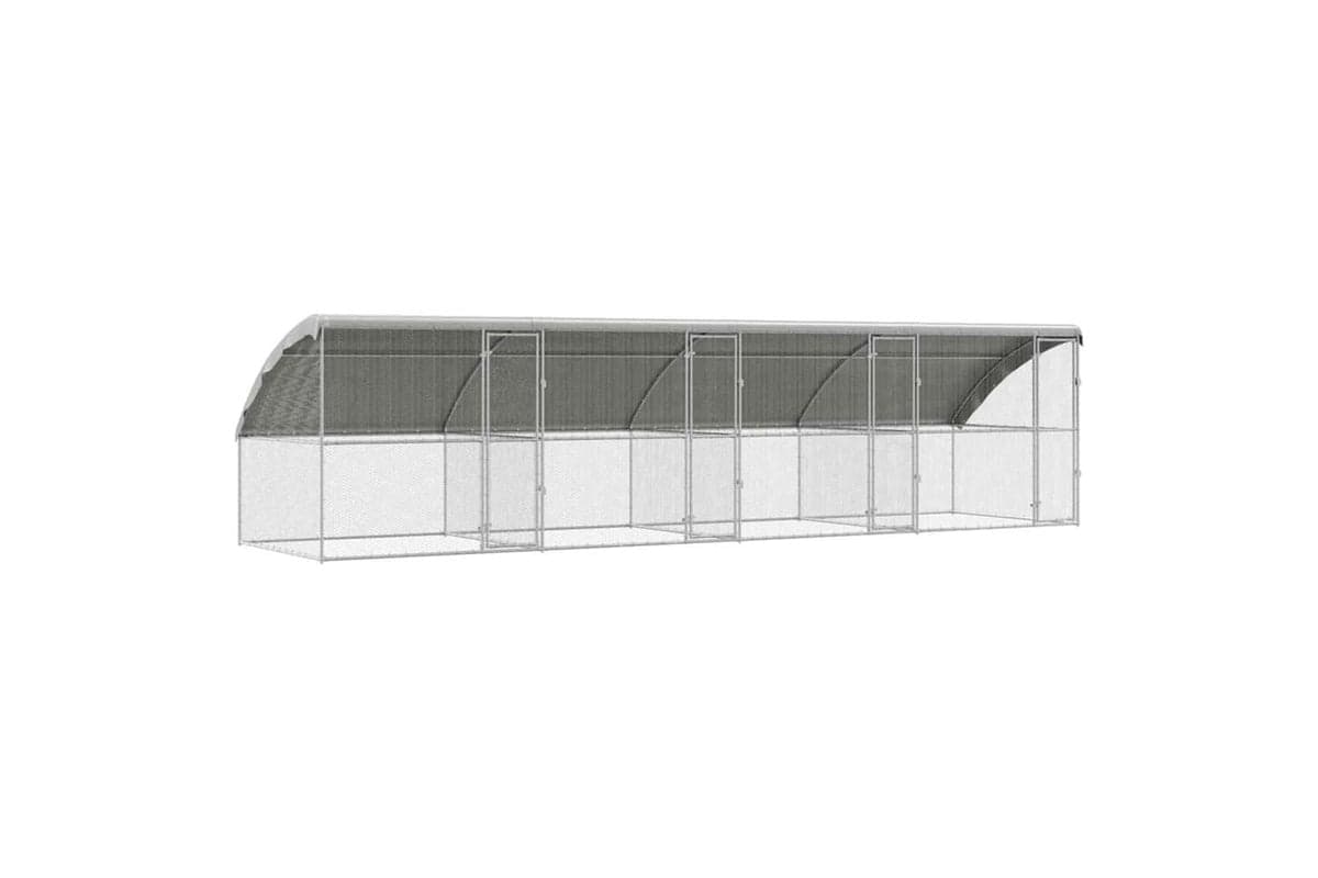Vidaxl Chicken Cage 4 Pcs Silver 800 X 200 X 1985 Cm Galvanised Steel