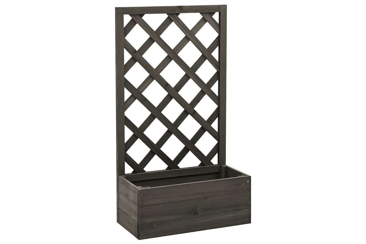 Vidaxl 314831 Garden Trellis Planter Grey 50x25x90 Cm Solid Firwood