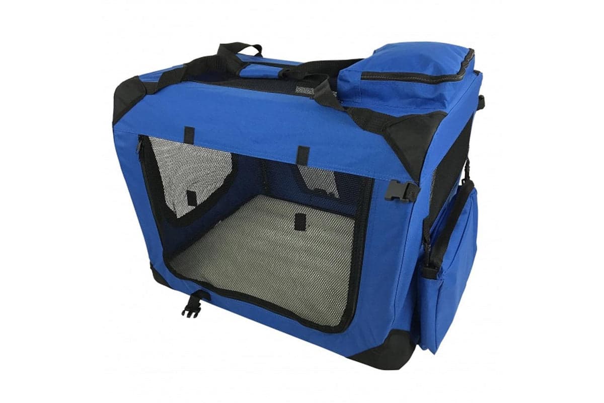 RayGar Folding Soft Crate Pet Carrier | Blue | Medium