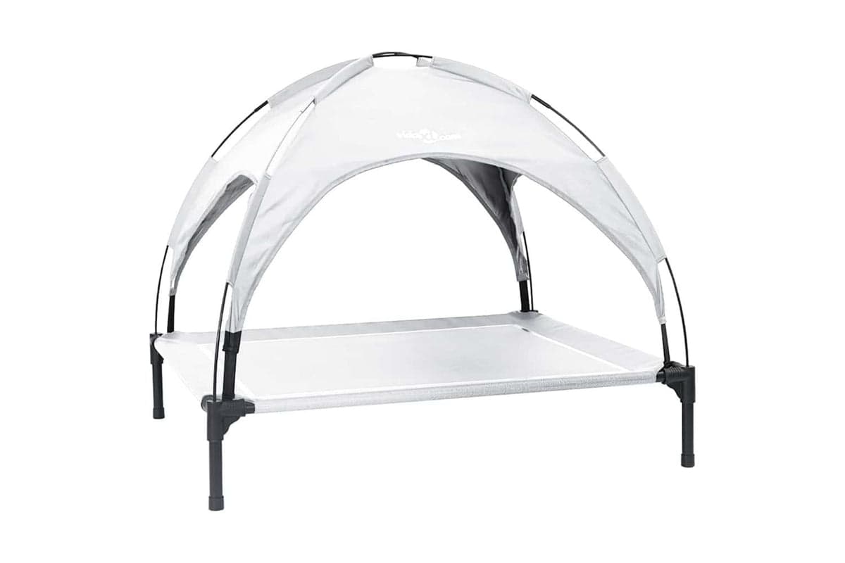Dog Bed Silver Grey L Steel