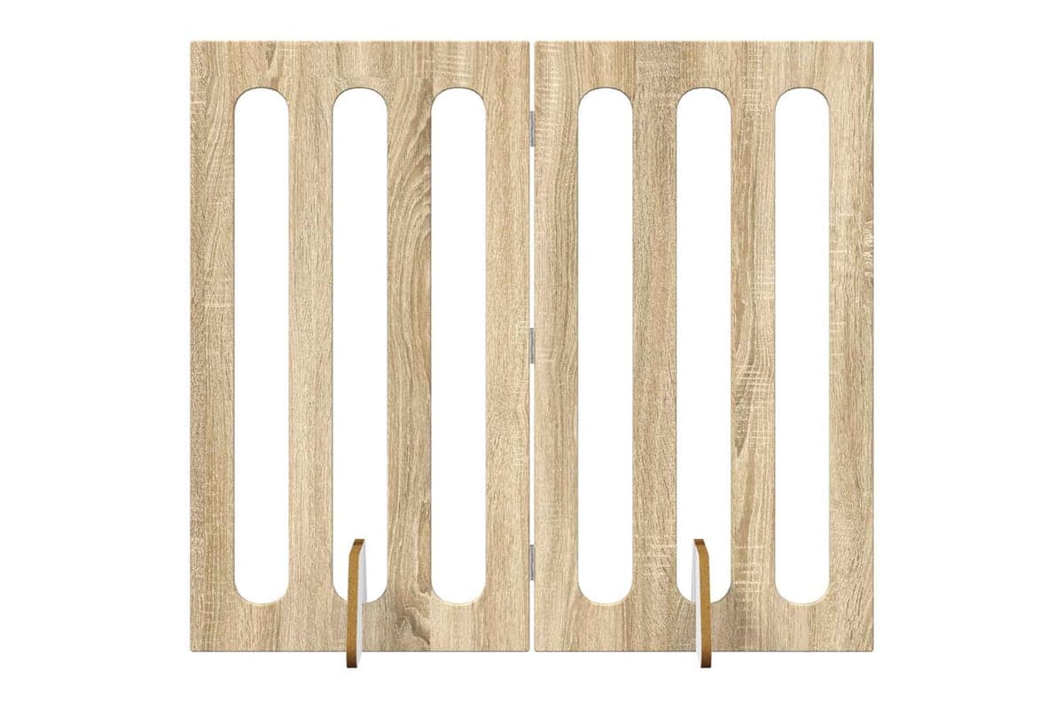 Vidaxl Folding Pet Fence 2 Pcs Sonoma Oak 1005 X 38 X 90 Cm