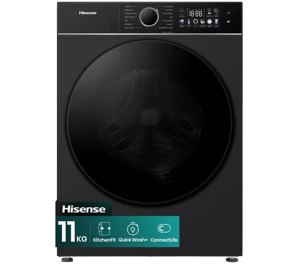 HISENSE KitchenFit 3i Series WF3I1143BBL WiFi-enabled 11 kg 1400 Spin Washing Machine - Black