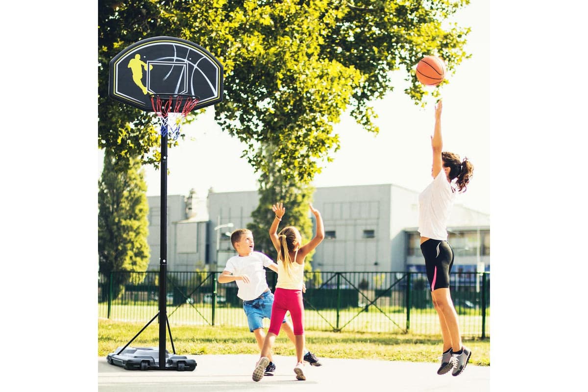 Homcom Portable Basketball Stand with Wheels | Black