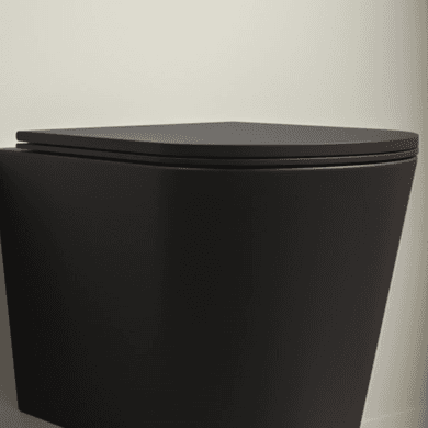 ONLY OPENED - Verona Wall Hung Soft Close Toilet Seat - Matt Black
