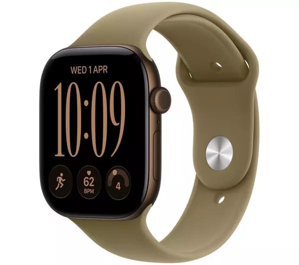 APPLE Watch Series 12 Cellular - 46 mm Dark Bronze Aluminum Case with Olive Sport Band, M/L
