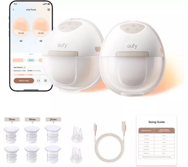 EUFY E20 Wearable Heated Electric Breast Pump - White