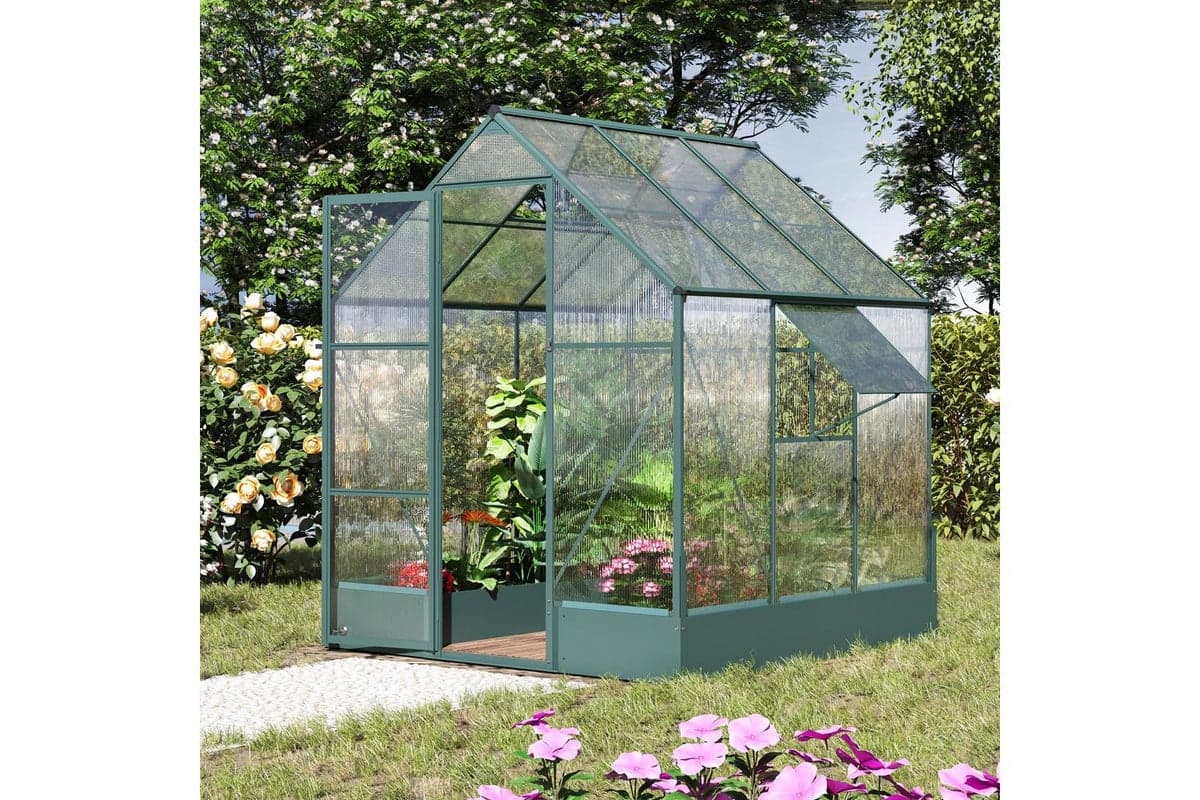 Outsunny Outdoor Greenhouse Plant Garden | Transparent/Green