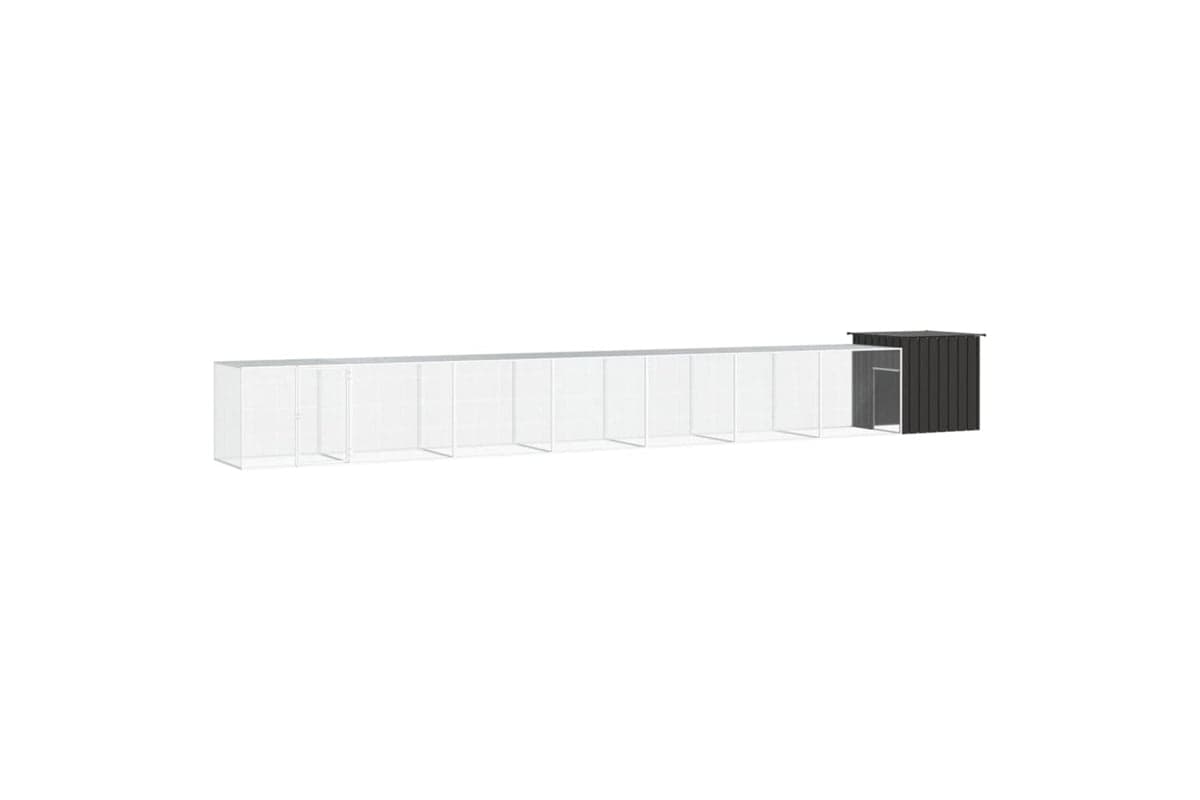 vidaXL 3106457 Chicken Cage Anthracite 800x91x100cm Galvanised Steel
