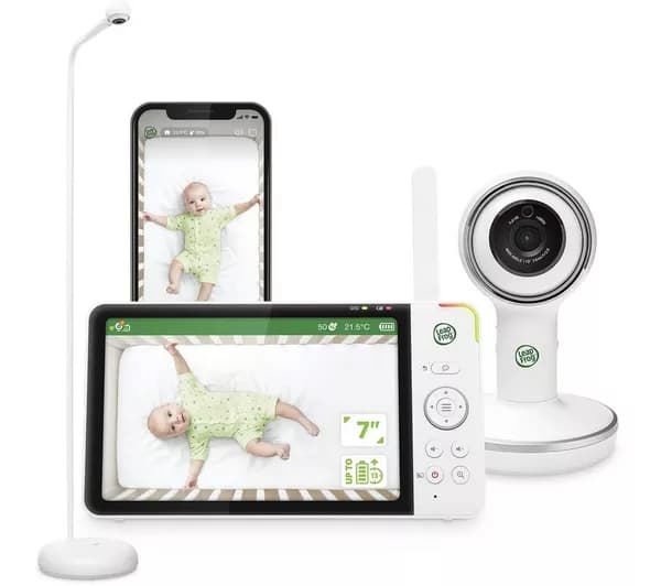 LEAPFROG LF5817HD 7" Over‑the‑Cot Smart Baby Monitor - White