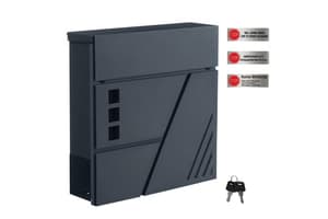 Songmics Mail Box | Wall Mounted Letterbox | Powder-coated Galvanised Steel | Anthracite Grey