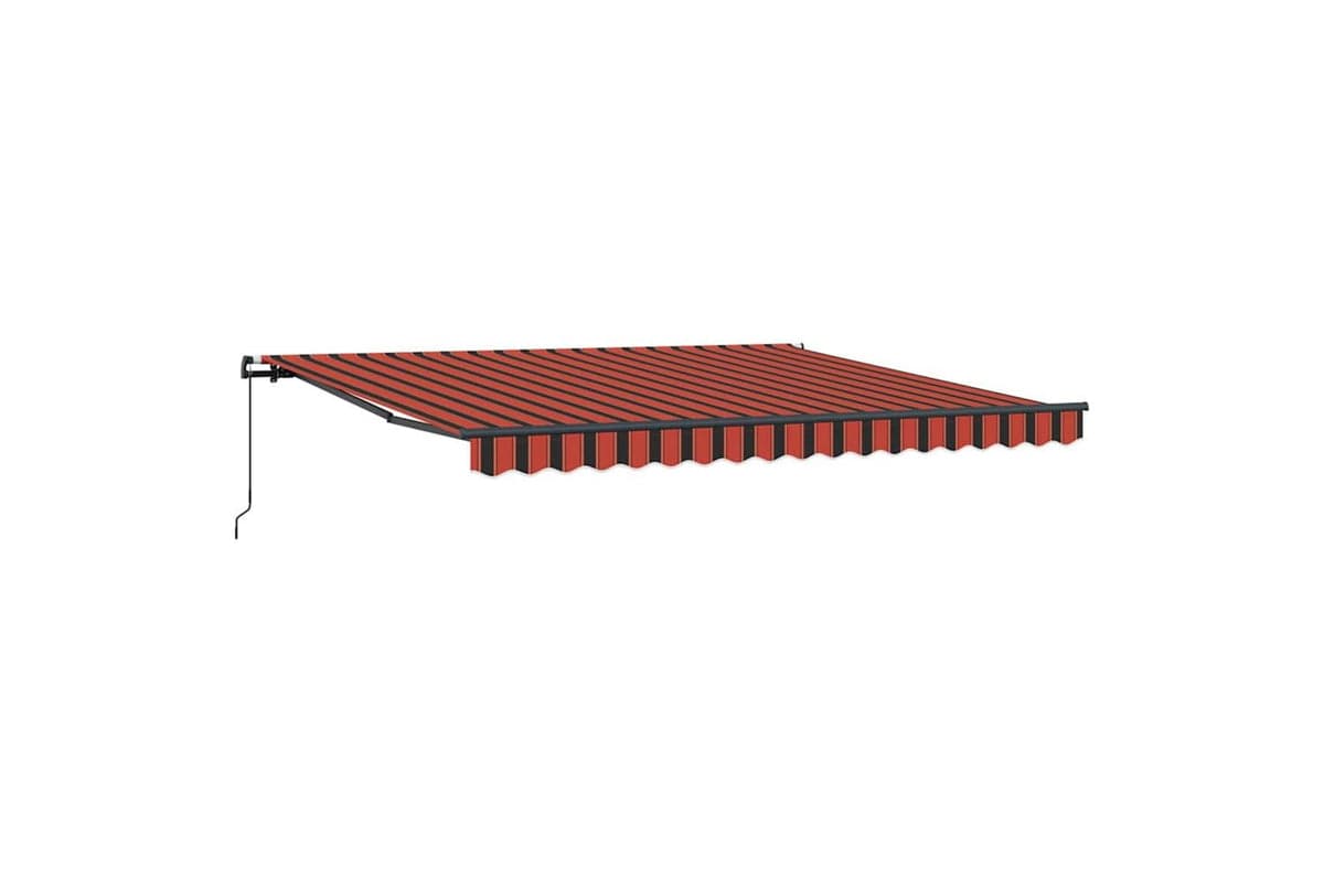 Vidaxl Retractable Awning Manual Orange And Brown 400 X 300 Cm Fabric
