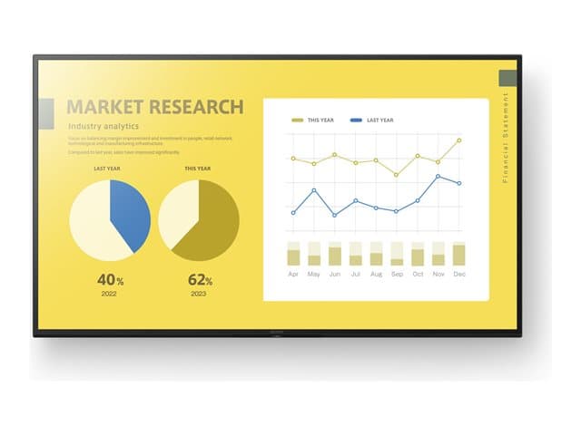 SONY - Bravia Professional Displays FW-65EZ20L - 65" Diagonal Class EZ20L Series LED-backlit LCD display - digital signage - Android TV - 4K UHD (2160p) 3840 x 2160 - HDR - Direct LED - hairline black