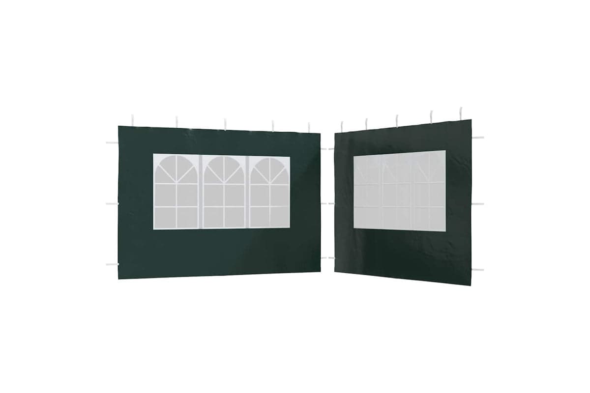 vidaXL Party Tent Sidewall 2 Pcs With Window Pe Green