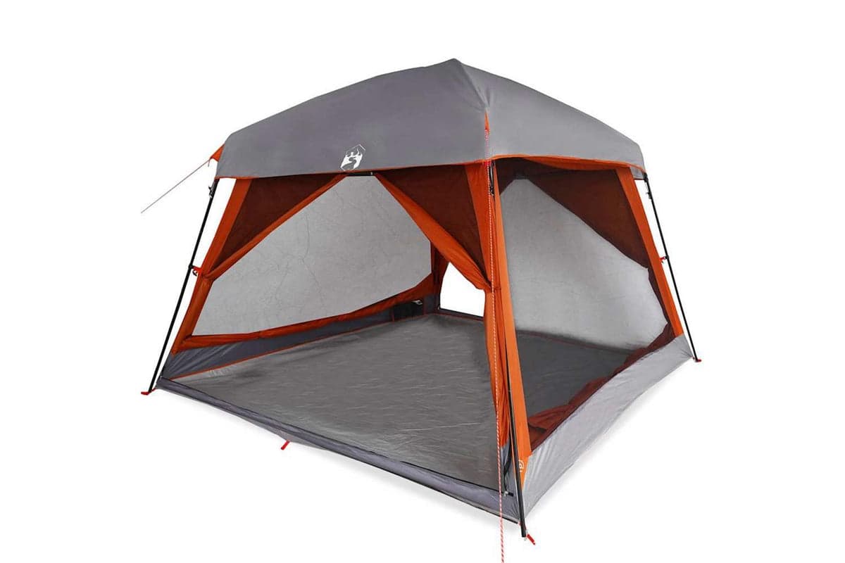 Vidaxl Family Tent Cabin 6-person Grey And Orange Waterproof
