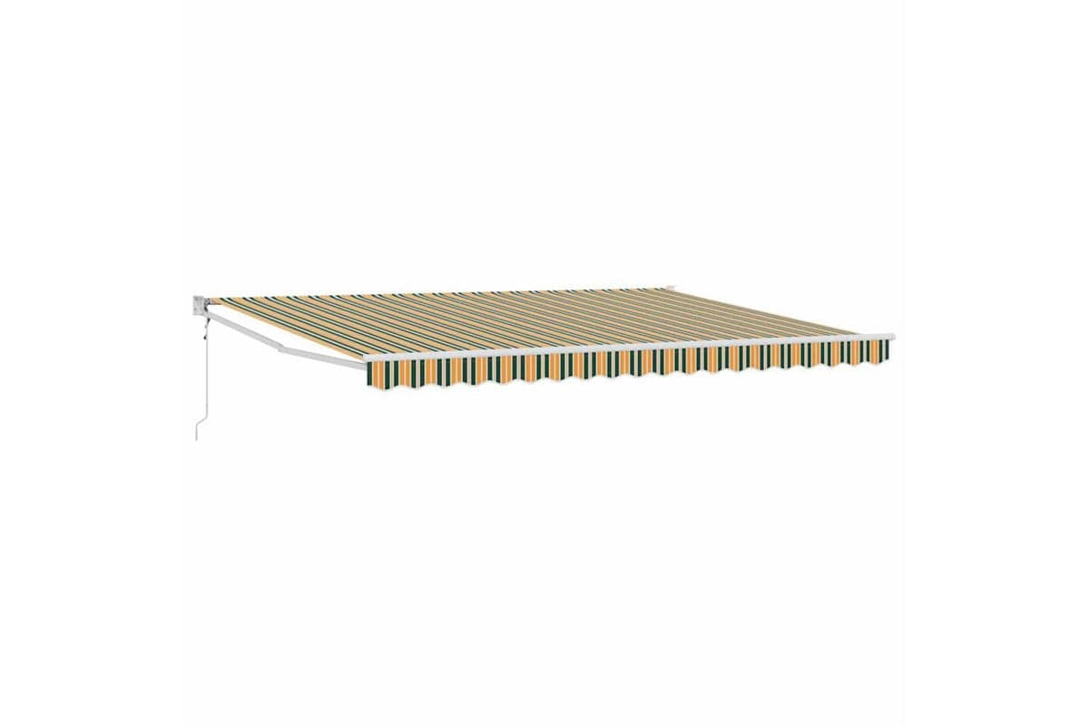 Vidaxl Awning Striped Green And Yellow 45 X 3 M Polyester And Metal