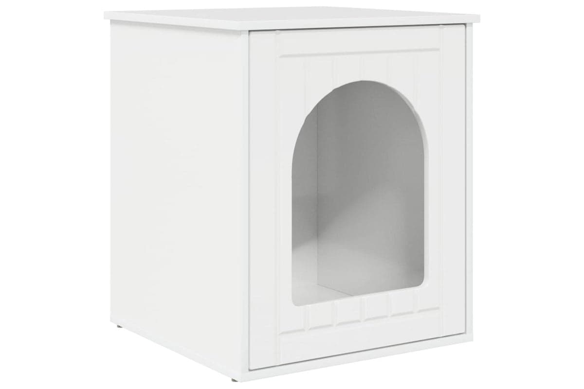 Vidaxl Cat House Gloss White 53 X 52 X 62 Cm Engineered Wood