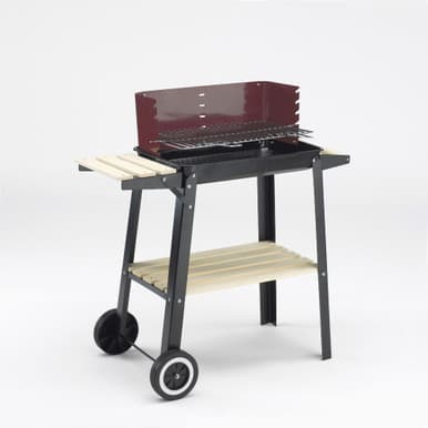 Landmann Wagon Charcoal BBQ with Wooden Shelves | 0566