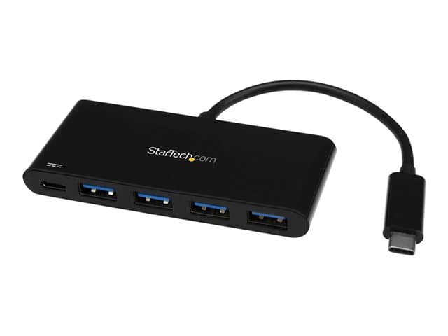 STARTECH.COM - Startech 4 Port USB C Hub with 4 USB Type-A Ports (USB 3.0 SuperSpeed 5Gbps), 60W Power Delivery Passthrough Charging, USB 3.1 Gen 1/USB 3.2 Gen 1 Laptop Hub Adapter, MacBook, Dell - Windows/macOS/Linux (HB30C4AFPD) - hub - 4 ports