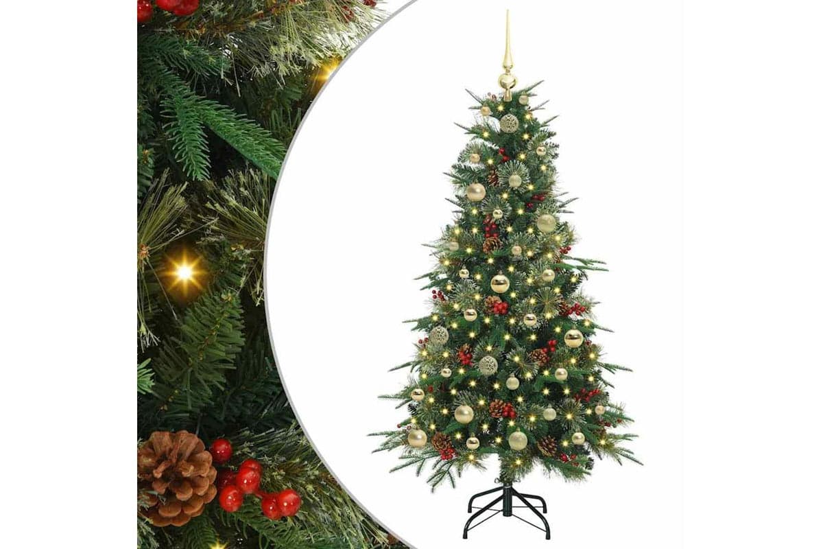 Vidaxl Artificial Hinged Christmas Tree Green 150 Cm Pe And Pvc