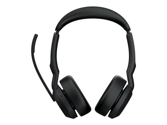 JABRA - Evolve2 55 MS Stereo - Headset - on-ear - Bluetooth - wireless - active noise cancelling - USB-A - black - with charging stand - Zoom Certified, Cisco Webex Certified, Optimised for Microsoft Teams, Alcatel-Lucent Certified, Avaya Certified, Unify C