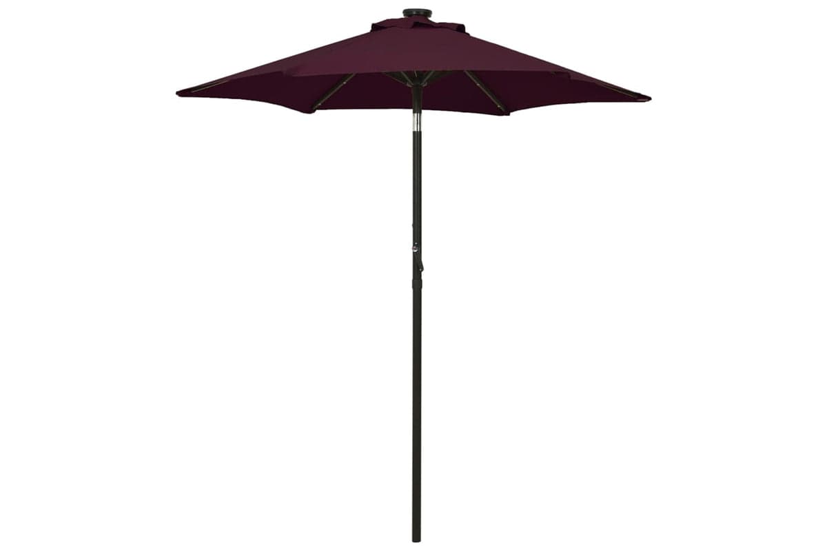 Vidaxl 313561 Parasol With Led Lights Bordeaux Red 200x211 Cm Aluminium