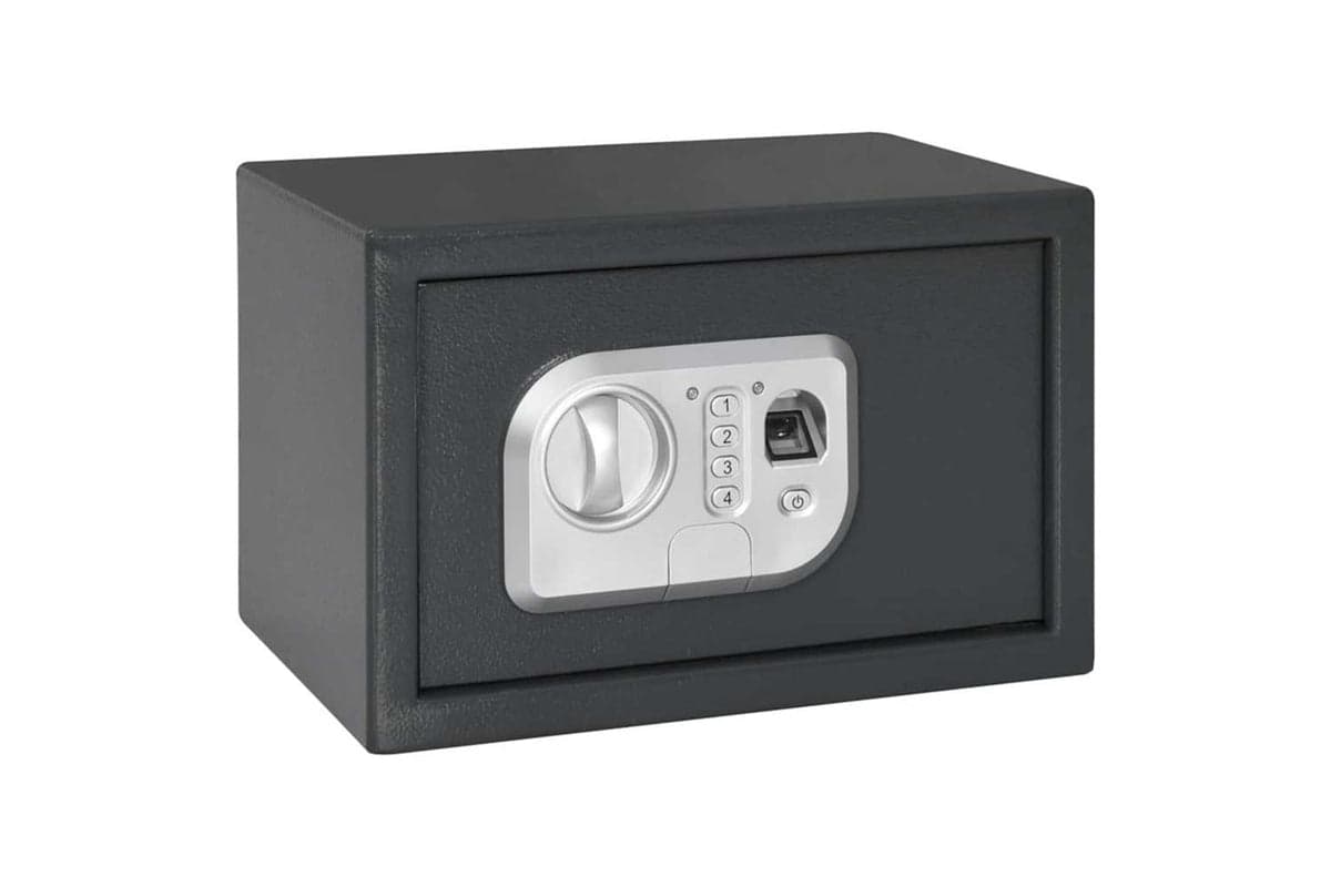 Digital Safe With Lock Dark Grey 20 X 31 X 20 Cm Steel